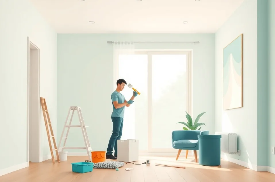 Intérieur rénové après travaux de peinture à Cabestany