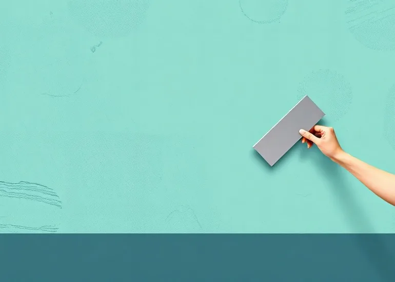 Application d'un enduit décoratif à la lisseuse sur un mur